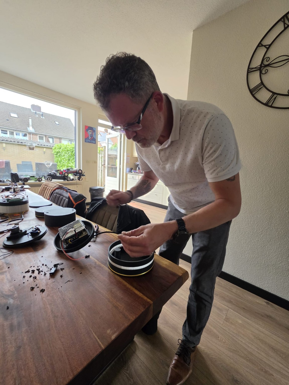 Klaas working on an ACI prototype