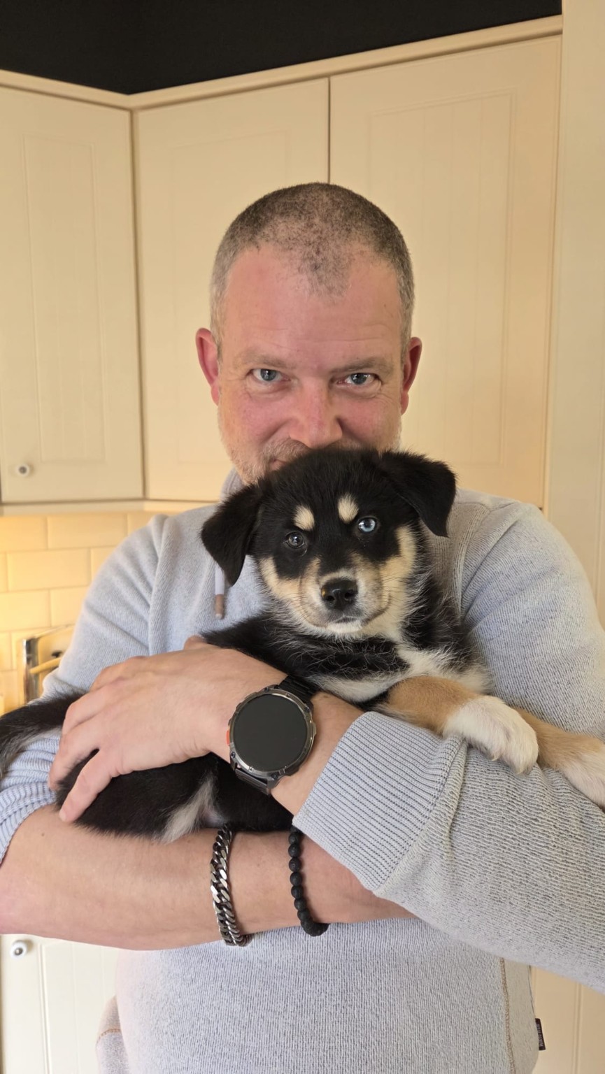 Creator with Zoë as a puppy